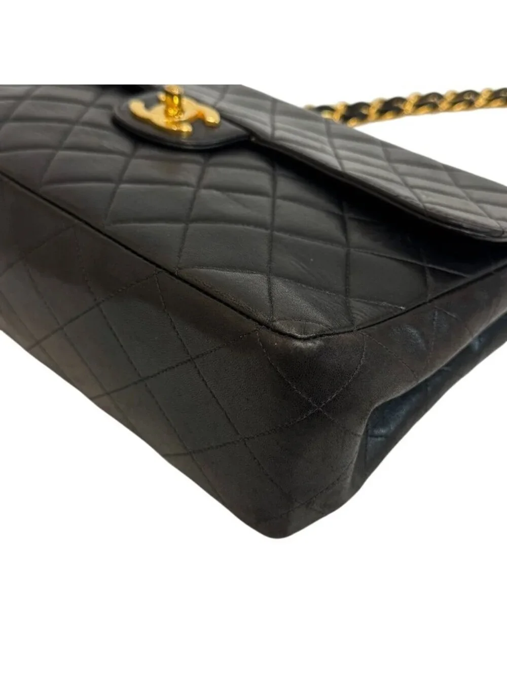Chanel Maxi Quilted Shoulder Bag Purse Crossbody Black